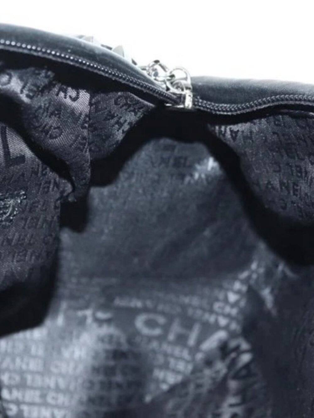 CHANEL Camelia 2.55 Chain Shoulder Bag Wool Tweed White Black CC Auth 181935SM - Picture 14 of 16